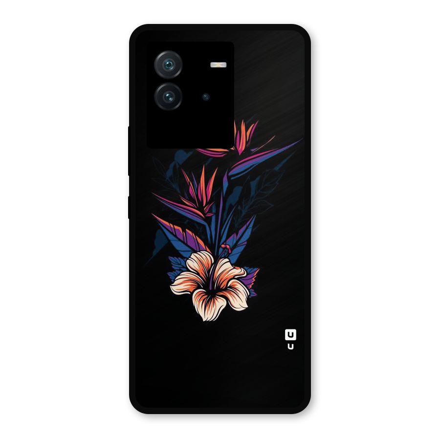 Single Painted Flower Metal Back Case for iQOO Neo 6 5G