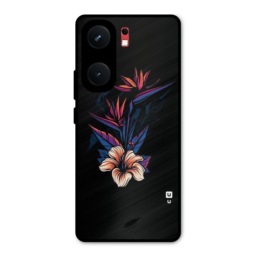 Single Painted Flower Metal Back Case for iQOO Neo 9 Pro