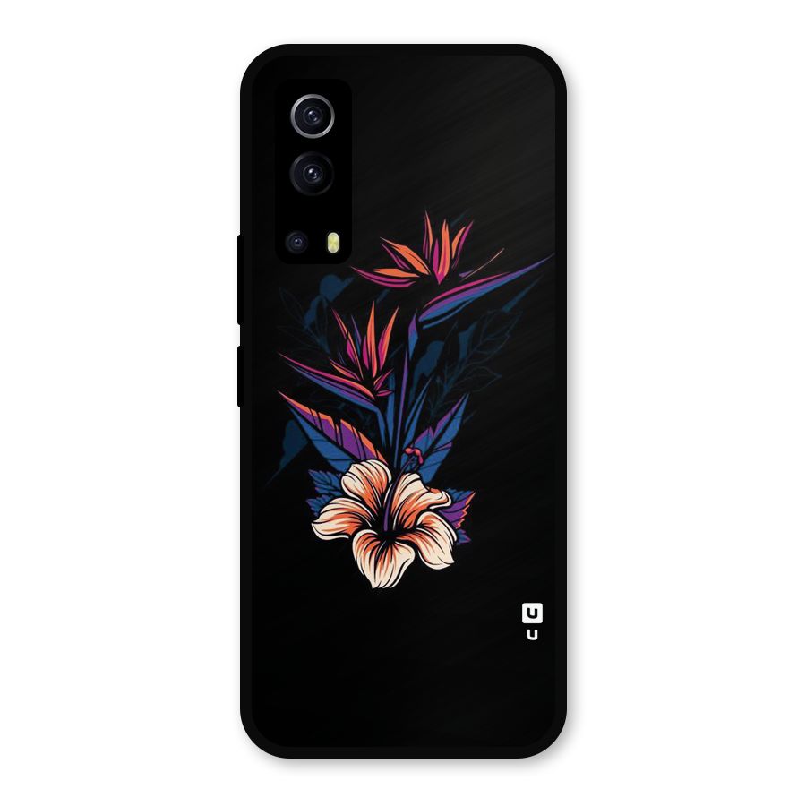 Single Painted Flower Metal Back Case for iQOO Z3