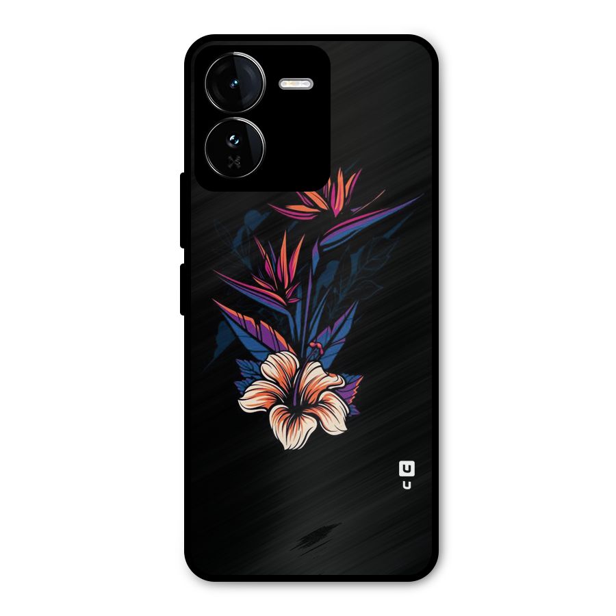 Single Painted Flower Metal Back Case for iQOO Z9