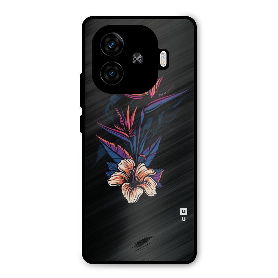 Single Painted Flower Metal Back Case for iQOO Z9 Turbo