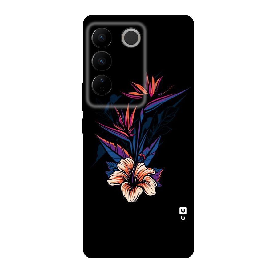 Single Painted Flower Original Polycarbonate Back Case for Vivo V27