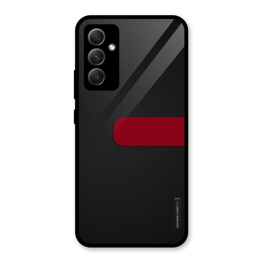 Single Red Stripe Glass Back Case for Galaxy A34