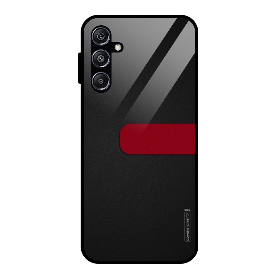 Single Red Stripe Glass Back Case for Galaxy M34 5G