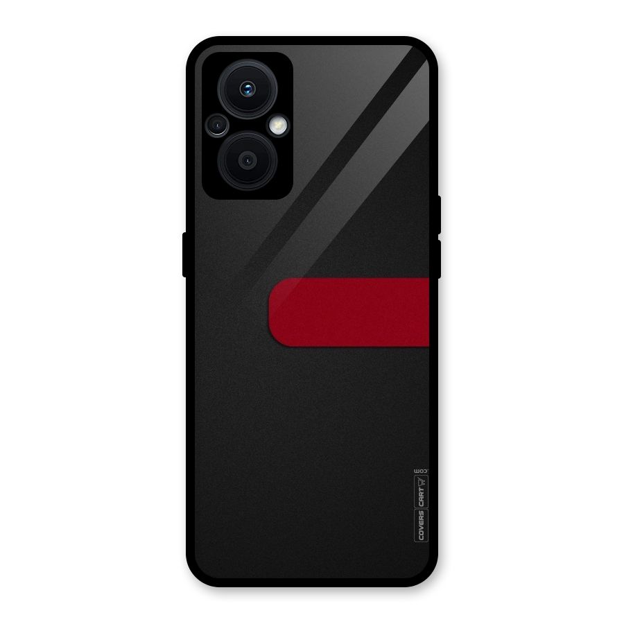 Single Red Stripe Glass Back Case for Oppo F21s Pro 5G