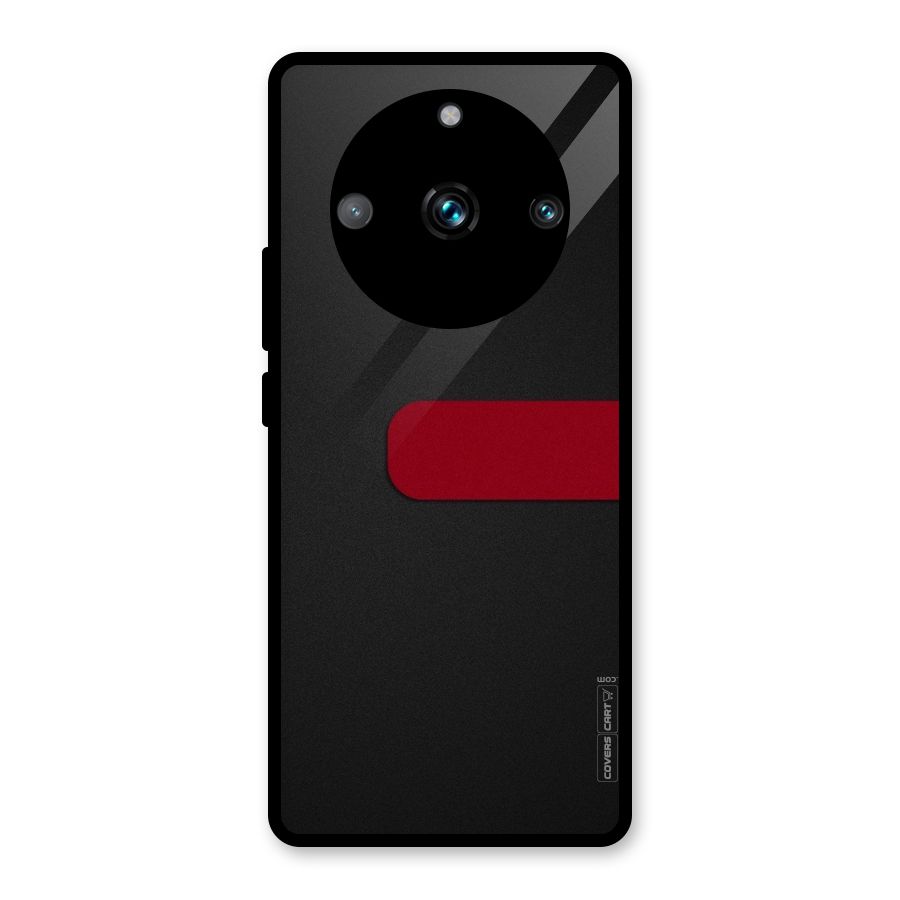 Single Red Stripe Glass Back Case for Realme 11 Pro Plus