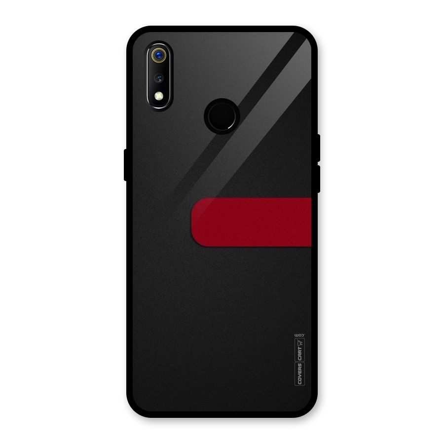 Single Red Stripe Glass Back Case for Realme 3