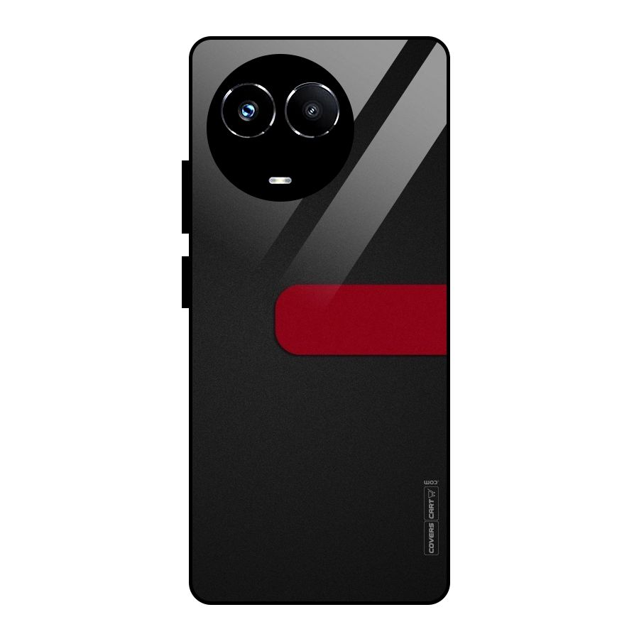 Single Red Stripe Glass Back Case for Realme Narzo 60X