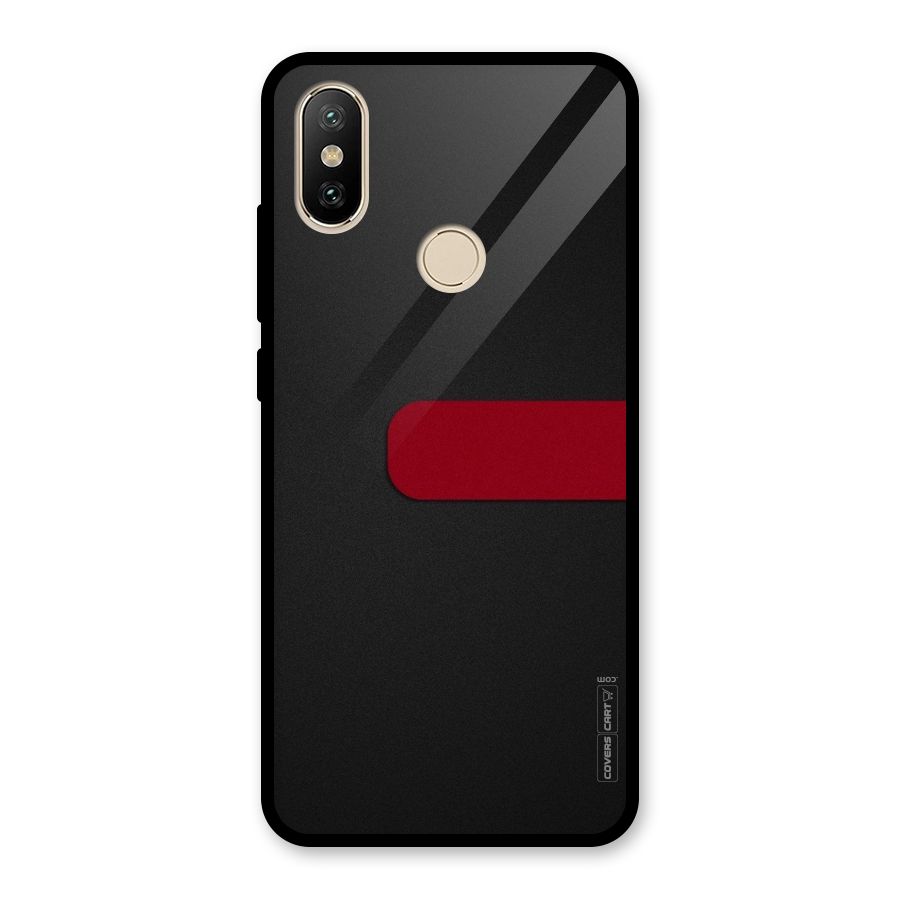 Single Red Stripe Glass Back Case for Redmi A2