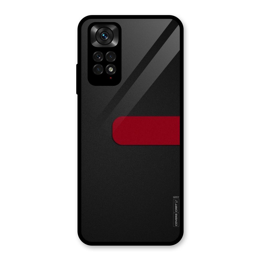 Single Red Stripe Glass Back Case for Redmi Note 11S