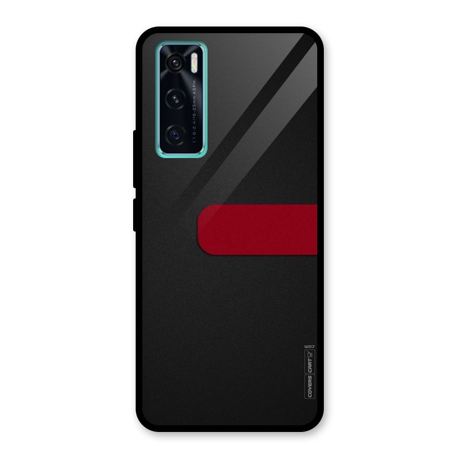 Single Red Stripe Glass Back Case for Vivo V20 SE