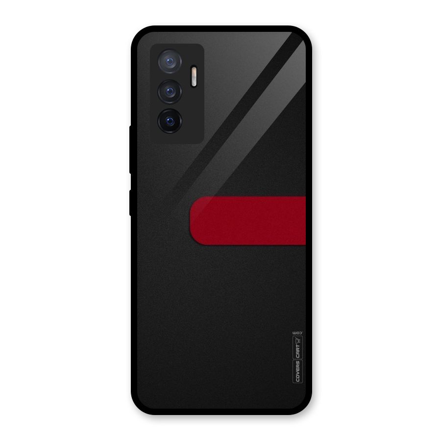 Single Red Stripe Glass Back Case for Vivo V23e