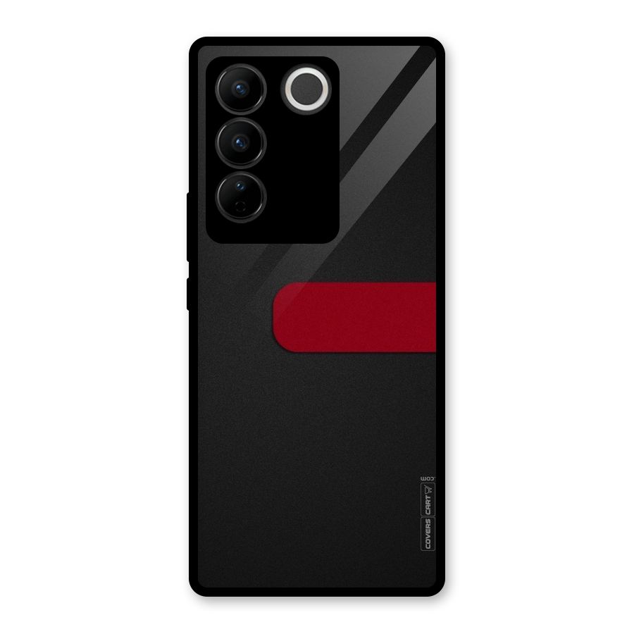 Single Red Stripe Glass Back Case for Vivo V27