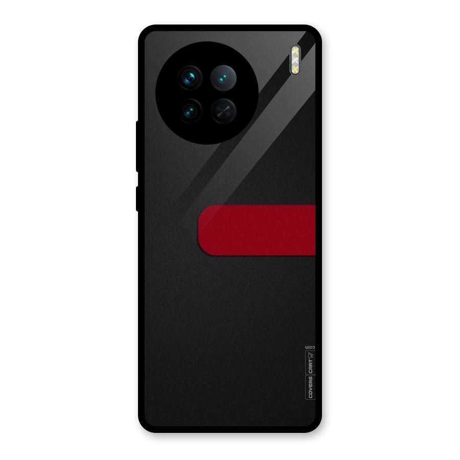 Single Red Stripe Glass Back Case for Vivo X90
