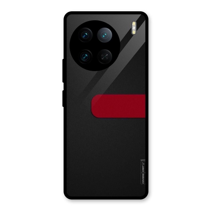Single Red Stripe Glass Back Case for Vivo X90 Pro