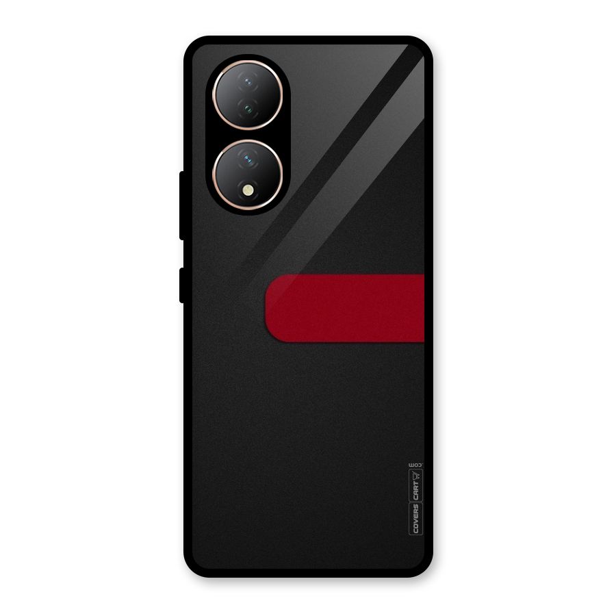 Single Red Stripe Glass Back Case for Vivo Y100A