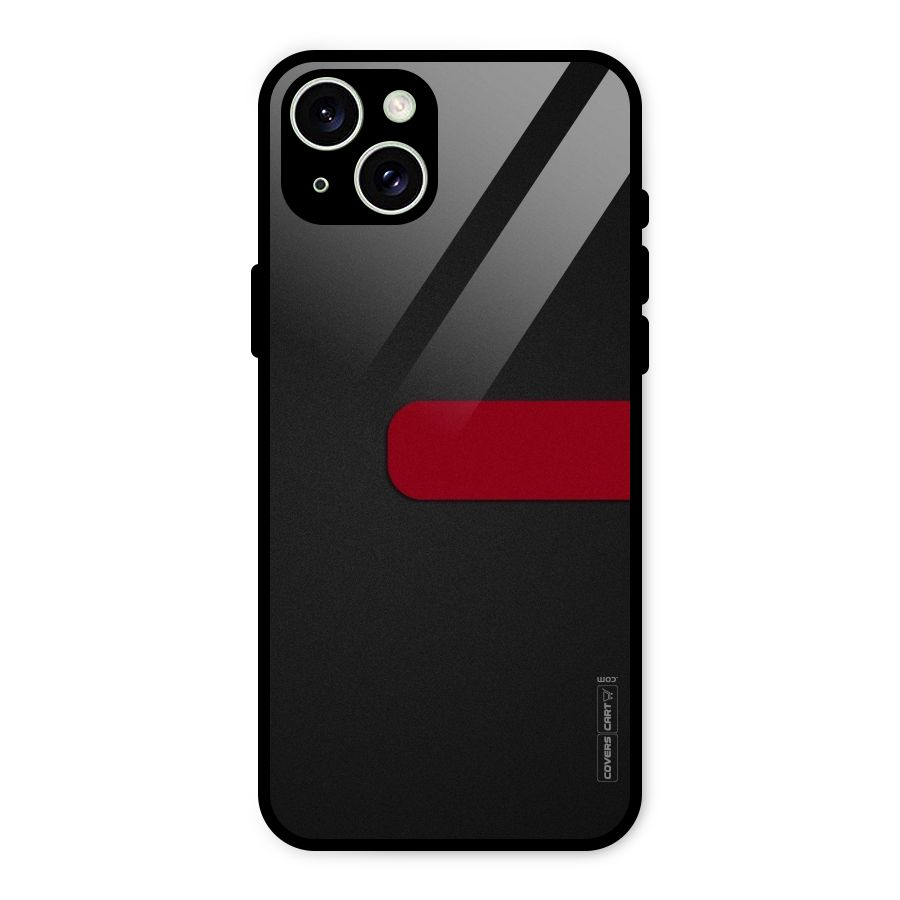 Single Red Stripe Glass Back Case for iPhone 15 Plus