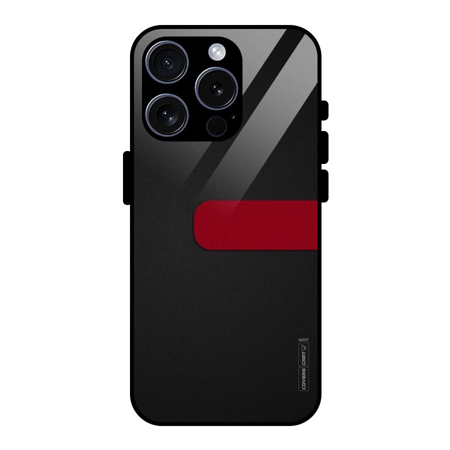 Single Red Stripe Glass Back Case for iPhone 15 Pro