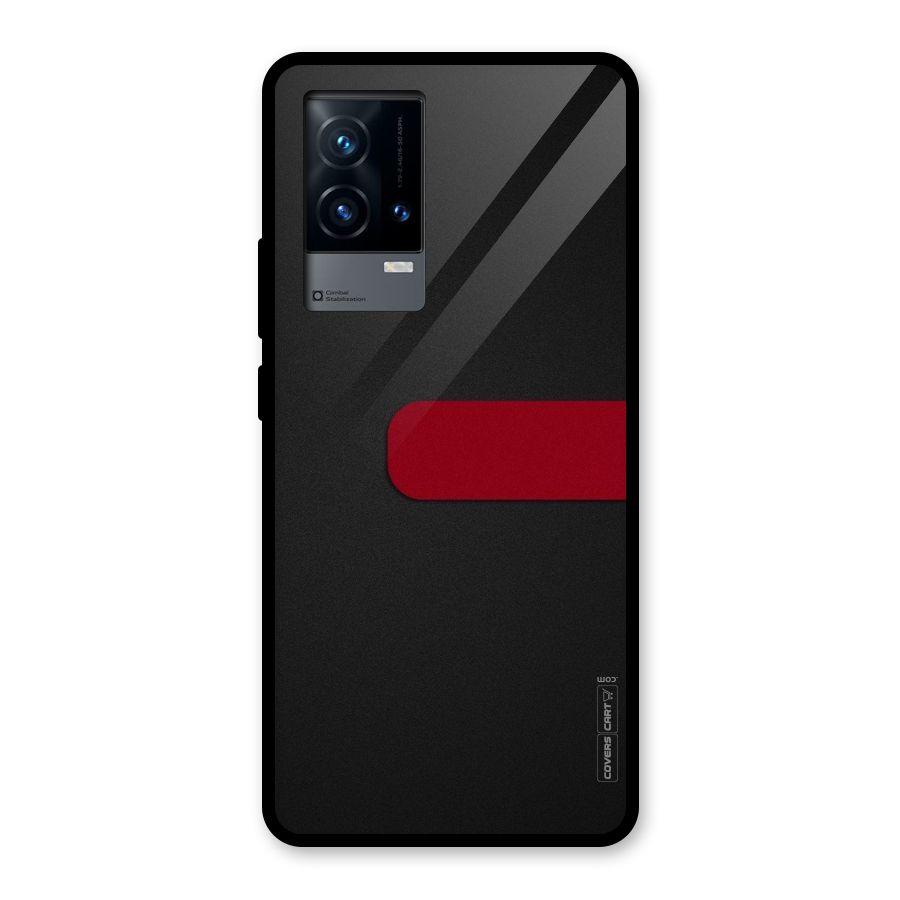 Single Red Stripe Glass Back Case for iQOO 9 5G