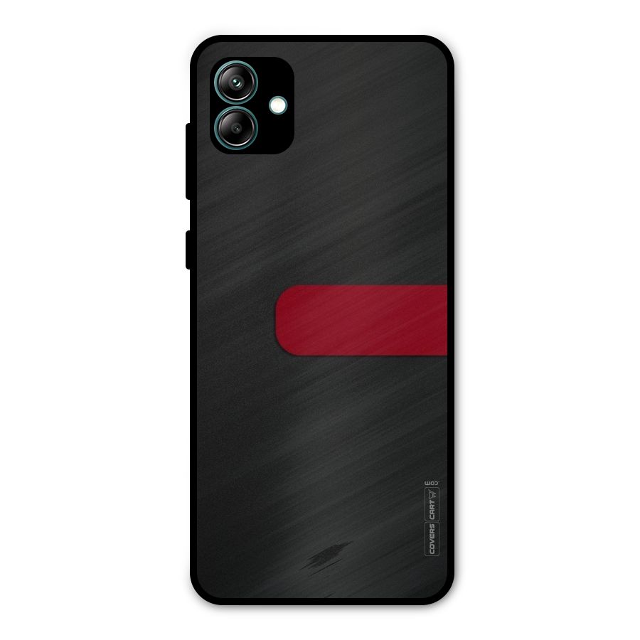 Single Red Stripe Metal Back Case for Galaxy A04