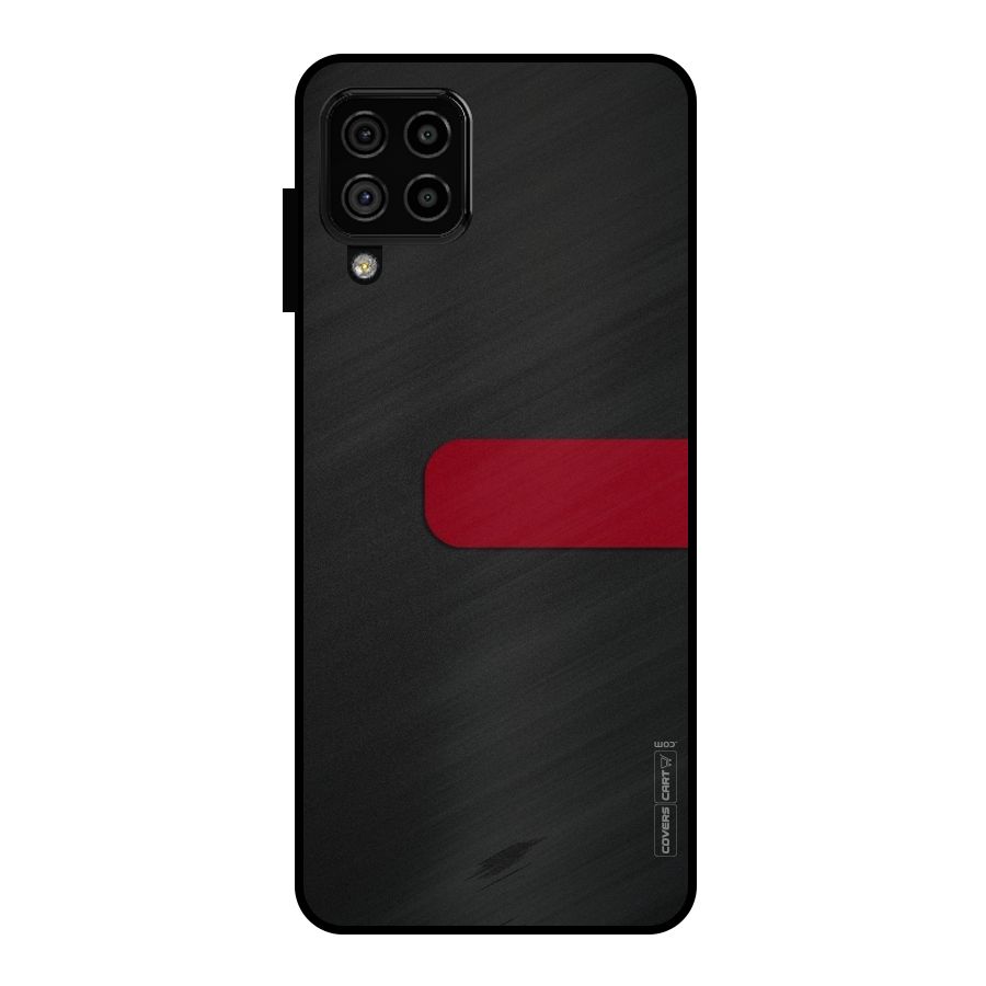 Single Red Stripe Metal Back Case for Galaxy A22 4G