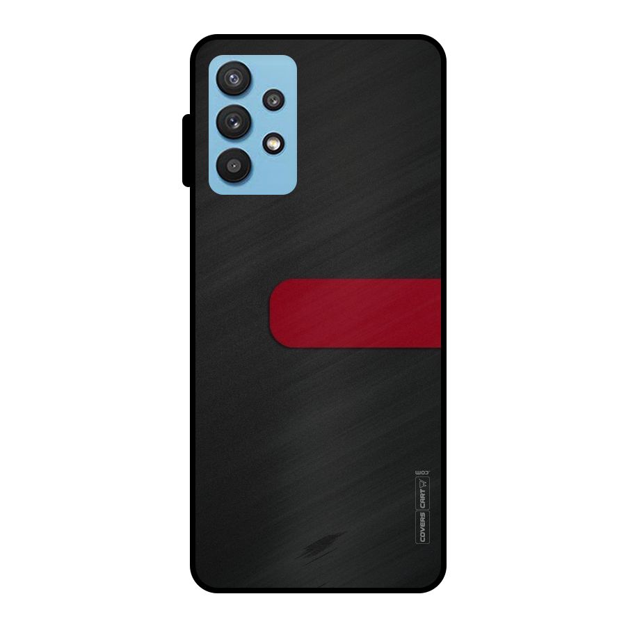 Single Red Stripe Metal Back Case for Galaxy M32 5G