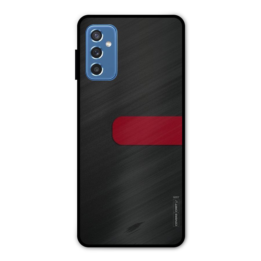 Single Red Stripe Metal Back Case for Galaxy M52 5G