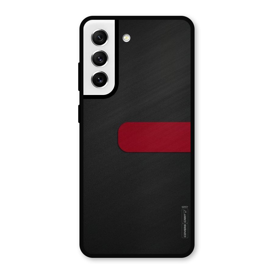 Single Red Stripe Metal Back Case for Galaxy S21 FE 5G