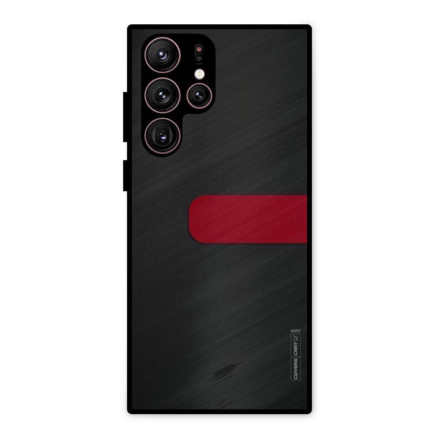 Single Red Stripe Metal Back Case for Galaxy S22 Ultra 5G