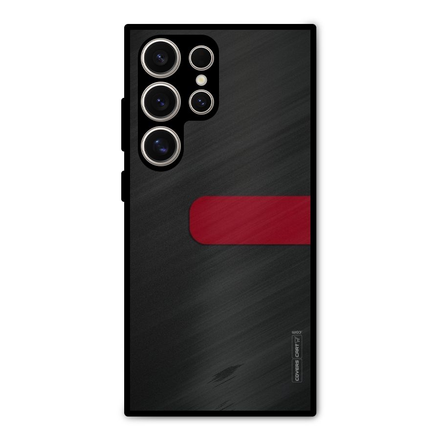 Single Red Stripe Metal Back Case for Galaxy S24 Ultra