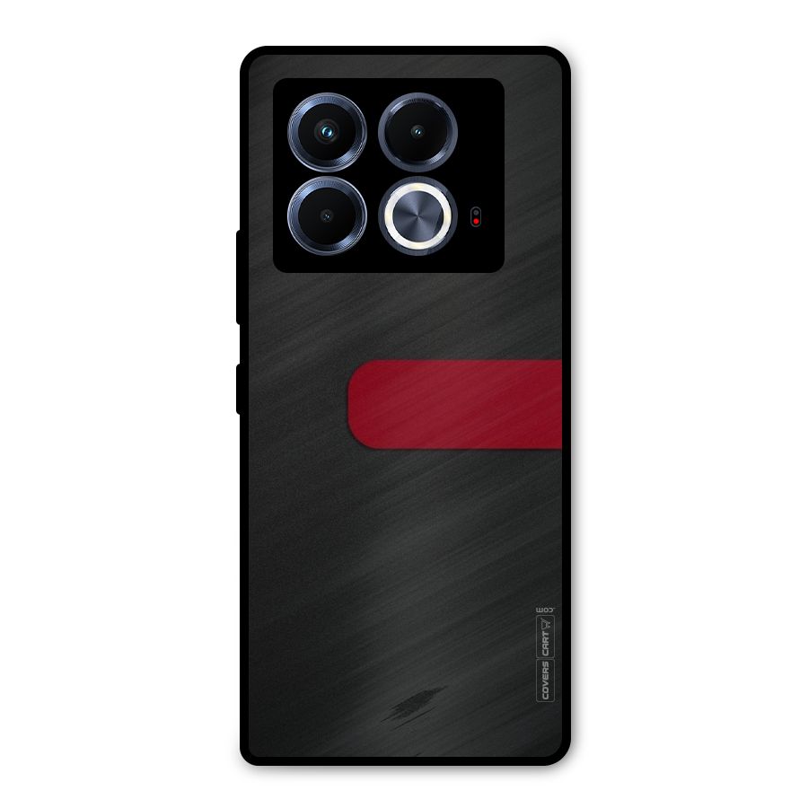 Single Red Stripe Metal Back Case for Infinix Note 40 5G