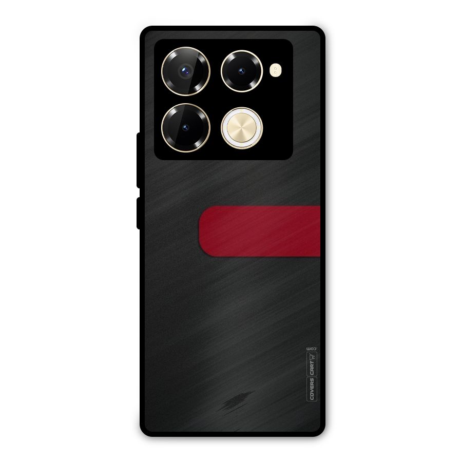 Single Red Stripe Metal Back Case for Infinix Note 40 Pro