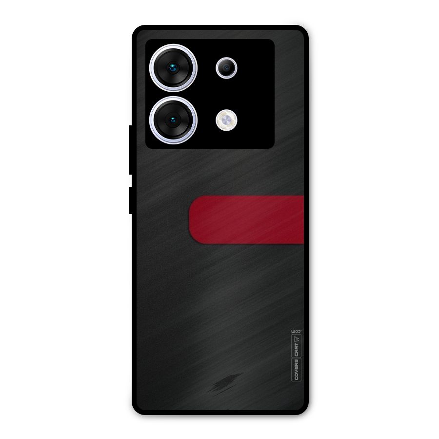 Single Red Stripe Metal Back Case for Infinix Zero 30 5G