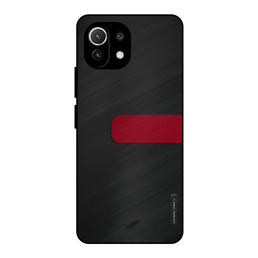 Single Red Stripe Metal Back Case for Mi 11 Lite NE 5G