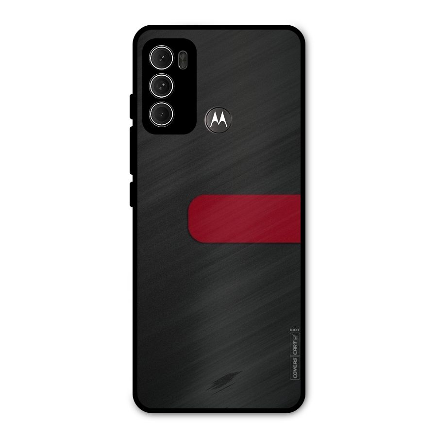 Single Red Stripe Metal Back Case for Moto G60