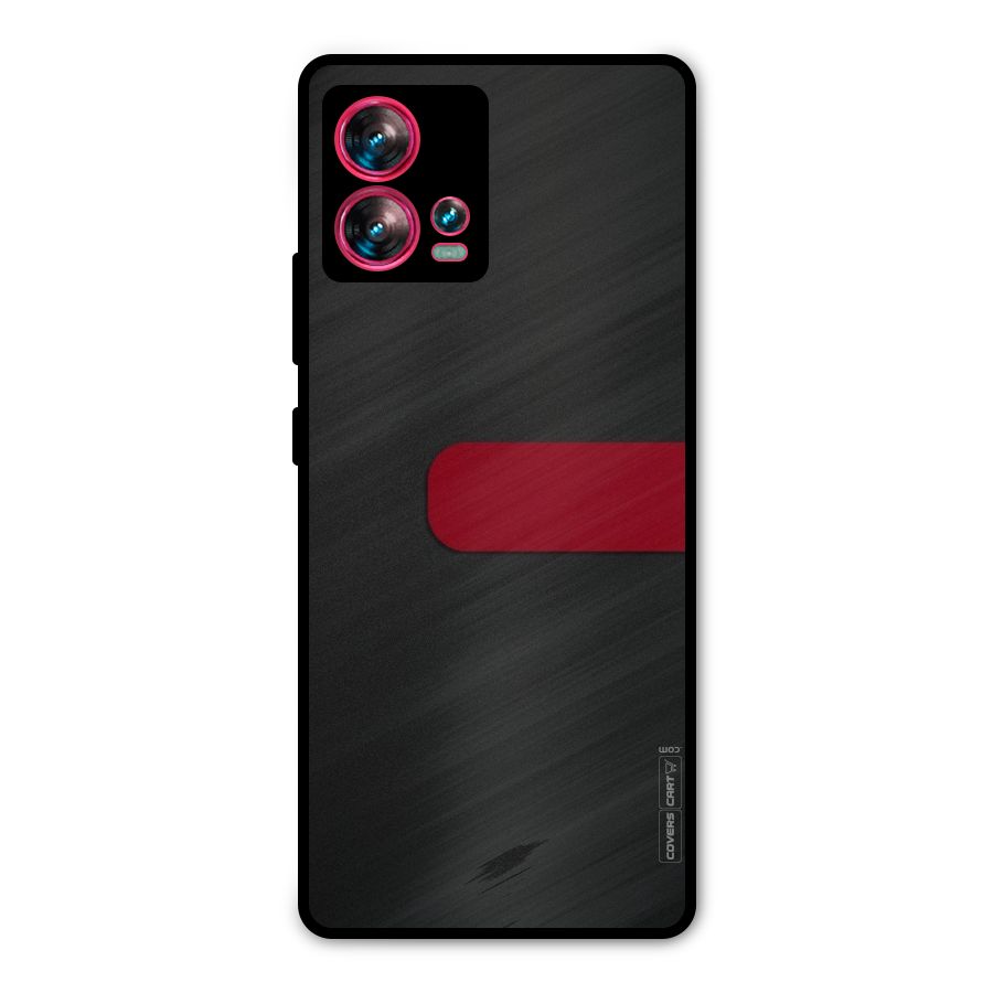 Single Red Stripe Metal Back Case for Motorola Edge 30 Fusion
