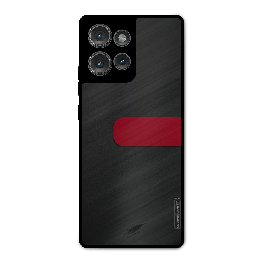 Single Red Stripe Metal Back Case for Motorola Edge 50