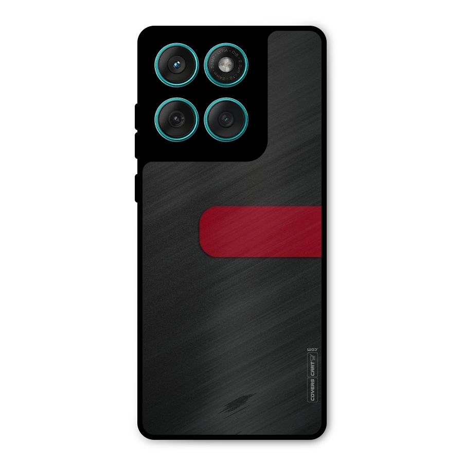 Single Red Stripe Metal Back Case for Motorola Edge 60 Fusion