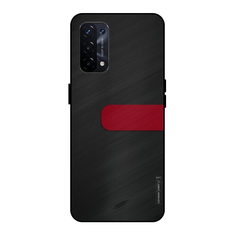 Single Red Stripe Metal Back Case for Oppo A74 5G