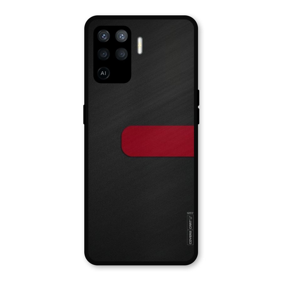 Single Red Stripe Metal Back Case for Oppo F19 Pro