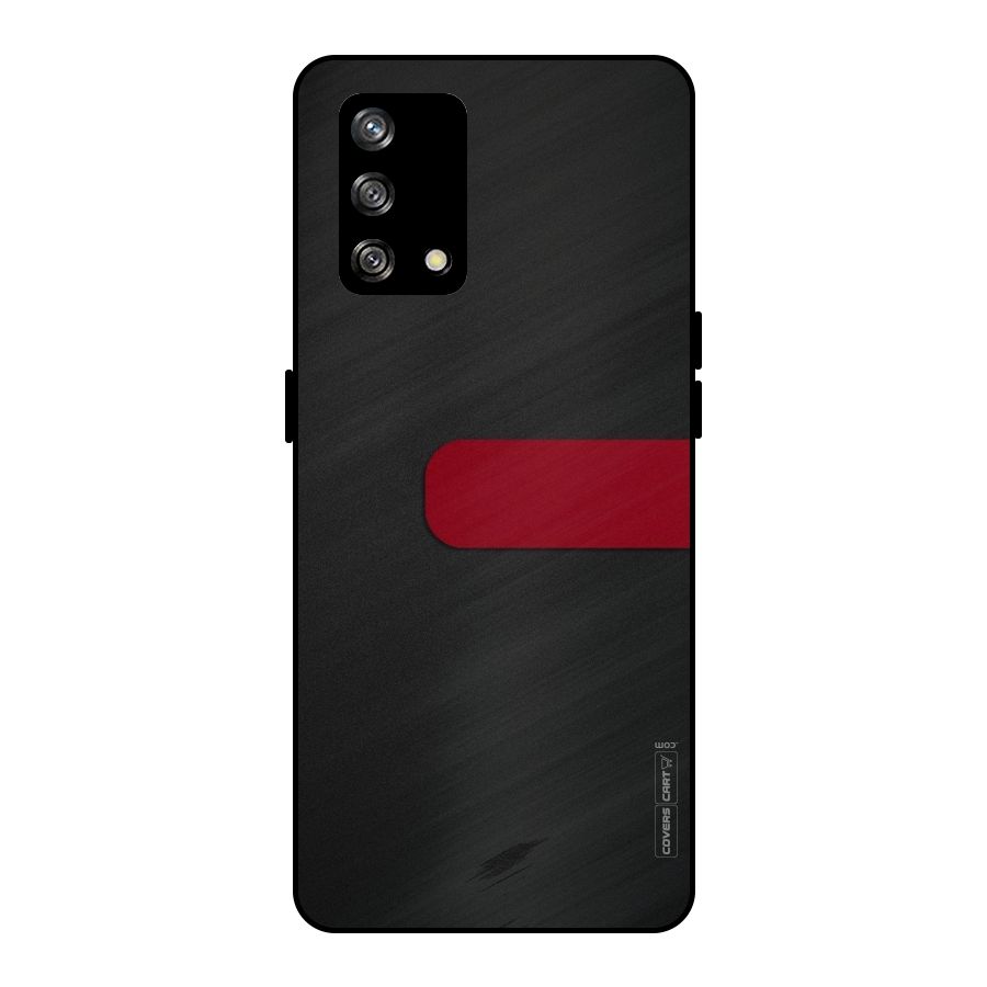 Single Red Stripe Metal Back Case for Oppo F19s