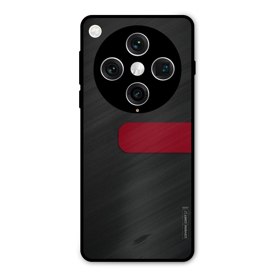 Single Red Stripe Metal Back Case for Oppo Find X8 Pro