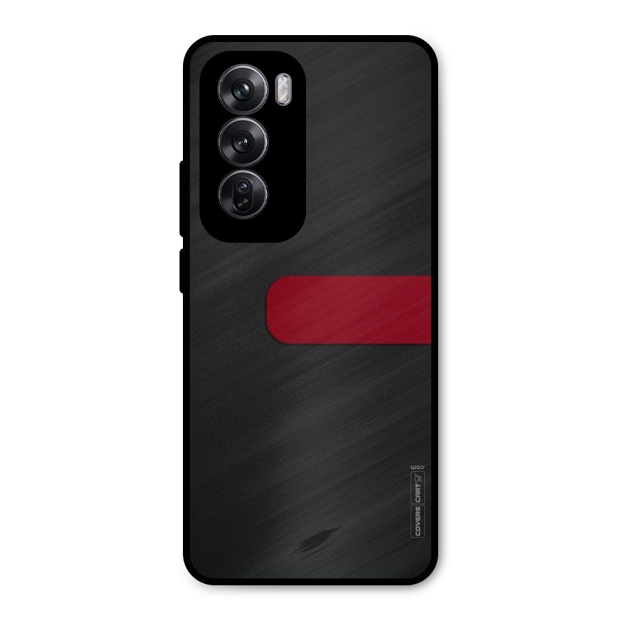 Single Red Stripe Metal Back Case for Oppo Reno12 Pro
