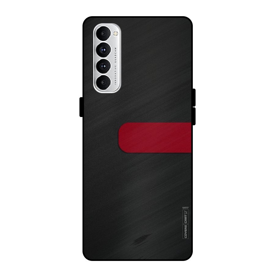 Single Red Stripe Metal Back Case for Oppo Reno4 Pro