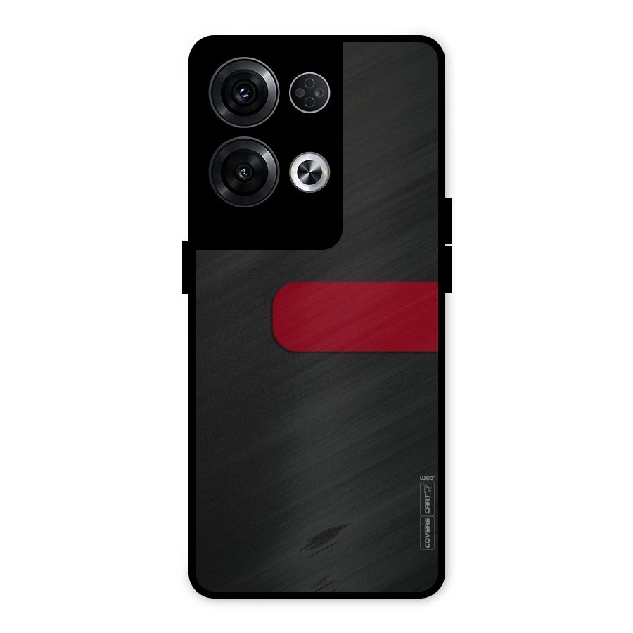 Single Red Stripe Metal Back Case for Oppo Reno8 Pro 5G