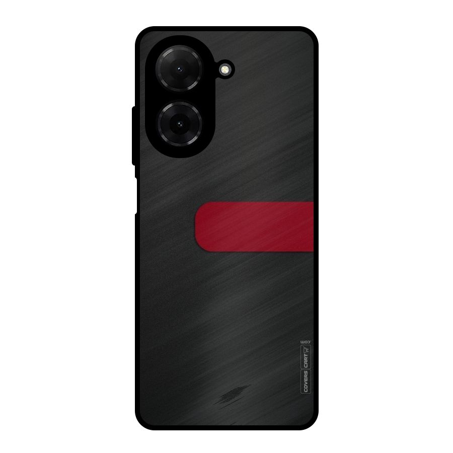 Single Red Stripe Metal Back Case for Poco C71