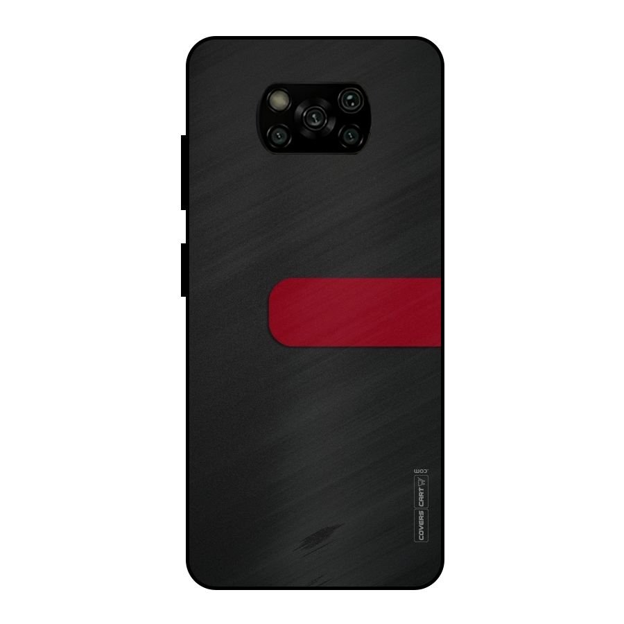 Single Red Stripe Metal Back Case for Poco X3