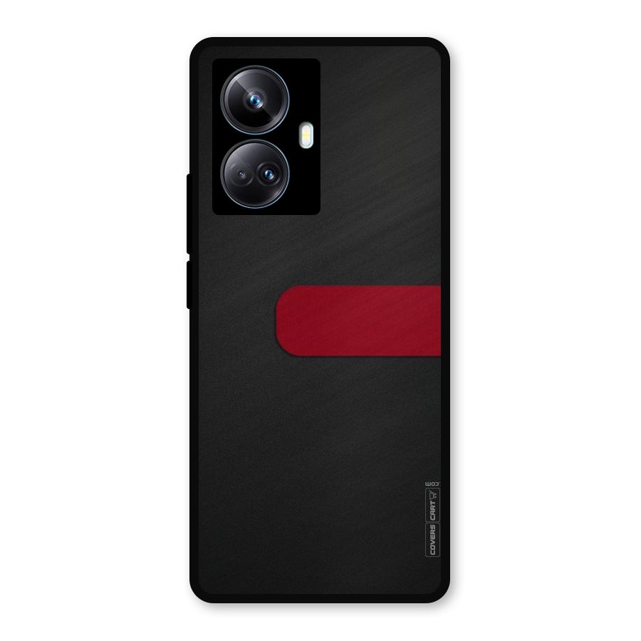 Single Red Stripe Metal Back Case for Realme 10 Pro Plus