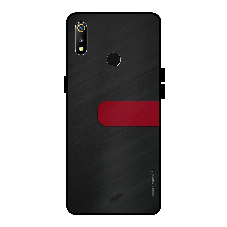 Single Red Stripe Metal Back Case for Realme 3i