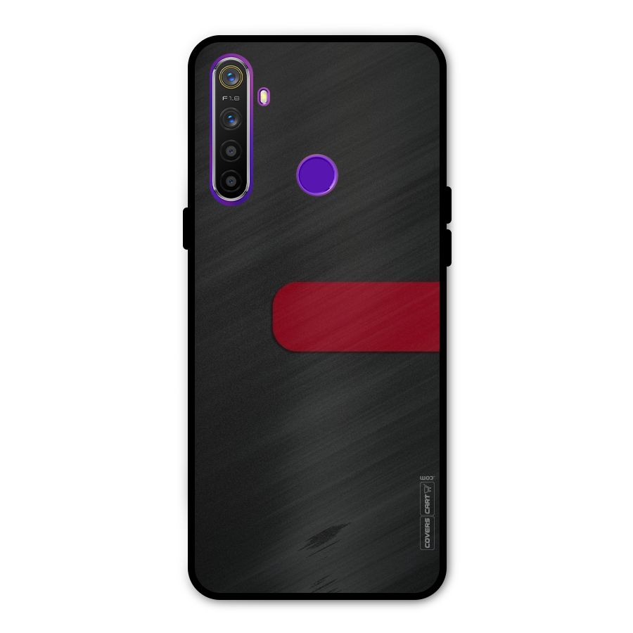 Single Red Stripe Metal Back Case for Realme 5i